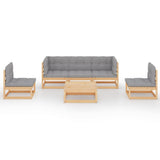 vidaXL 6-delige Loungeset massief grenenhout