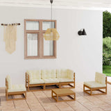 vidaXL 6-delige Loungeset massief grenenhout