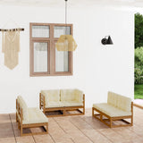 vidaXL 6-Piece Lounge Set Solid Pine Wood Grey