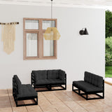 vidaXL 6-Piece Lounge Set Solid Pine Wood Grey