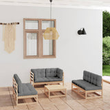 vidaXL 7-Piece Lounge Set Solid Pinewood Honey Brown