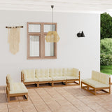 vidaXL 8-Piece Lounge Set Solid Pinewood Black