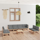 vidaXL 9-piece Lounge Set Solid Pine Wood Black