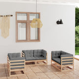 vidaXL 6-Piece Lounge Set Solid Pine Wood