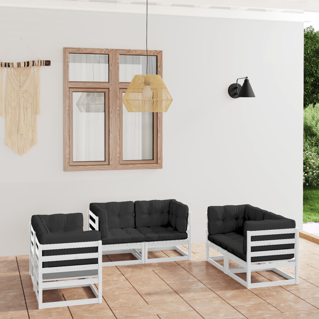 vidaXL 6-Piece Lounge Set Solid Pine Wood