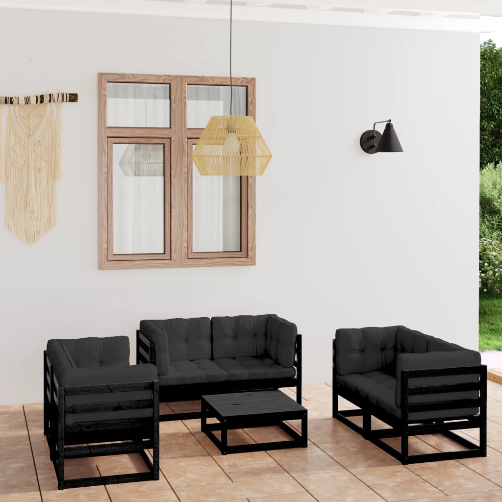 vidaXL 7-delige Loungeset massief grenenhout