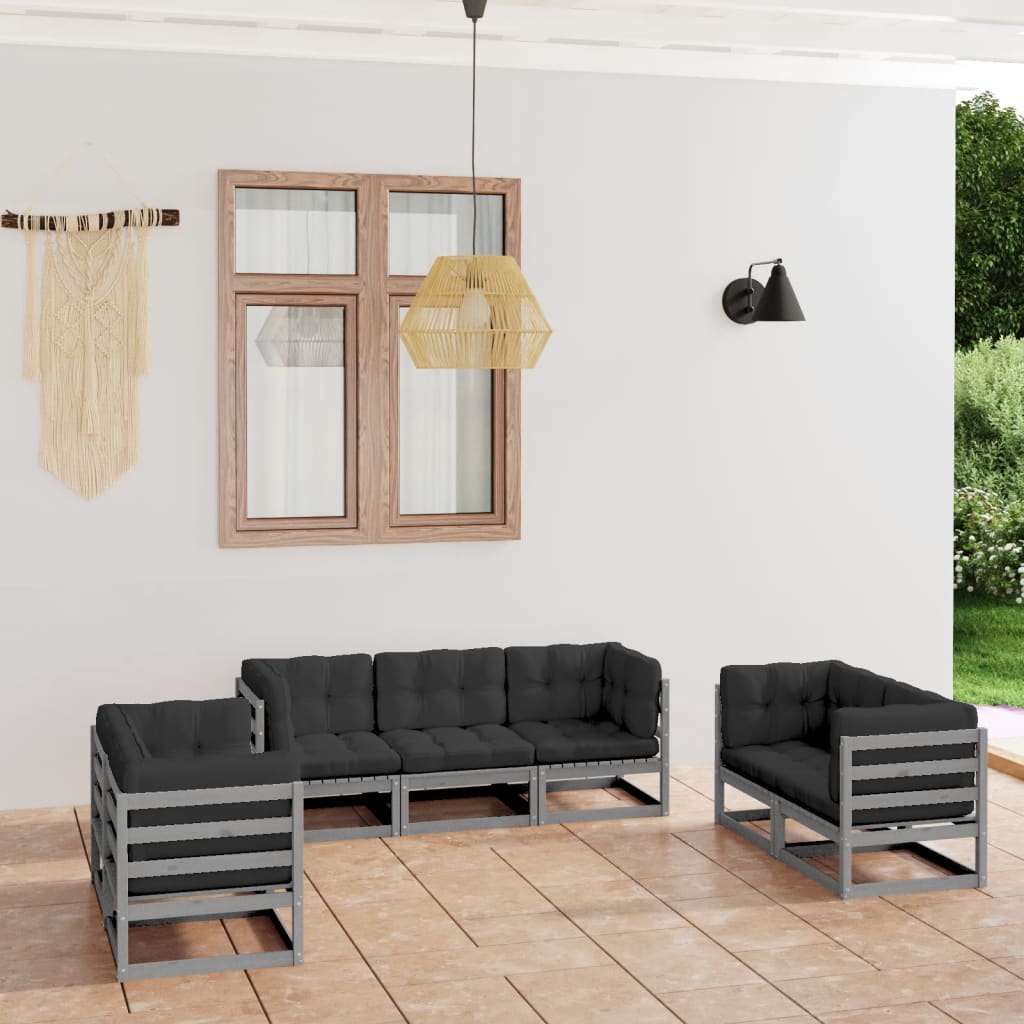 vidaXL 7-Piece Lounge Set Solid Pine Wood