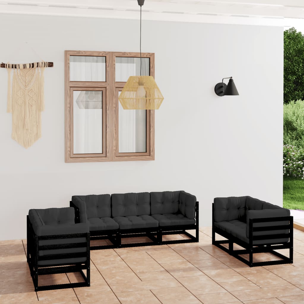vidaXL 7-Piece Lounge Set Solid Pine Wood