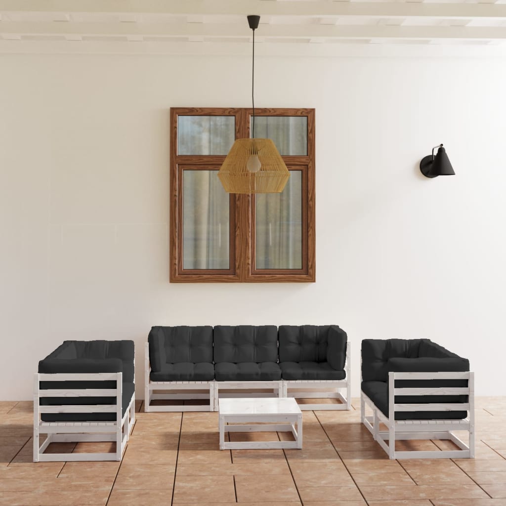 vidaXL 8-Piece Lounge Set Solid Pine Wood