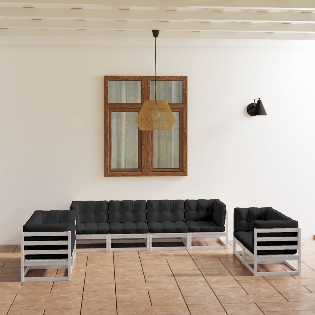 vidaXL 8-Piece Lounge Set Solid Pine Wood