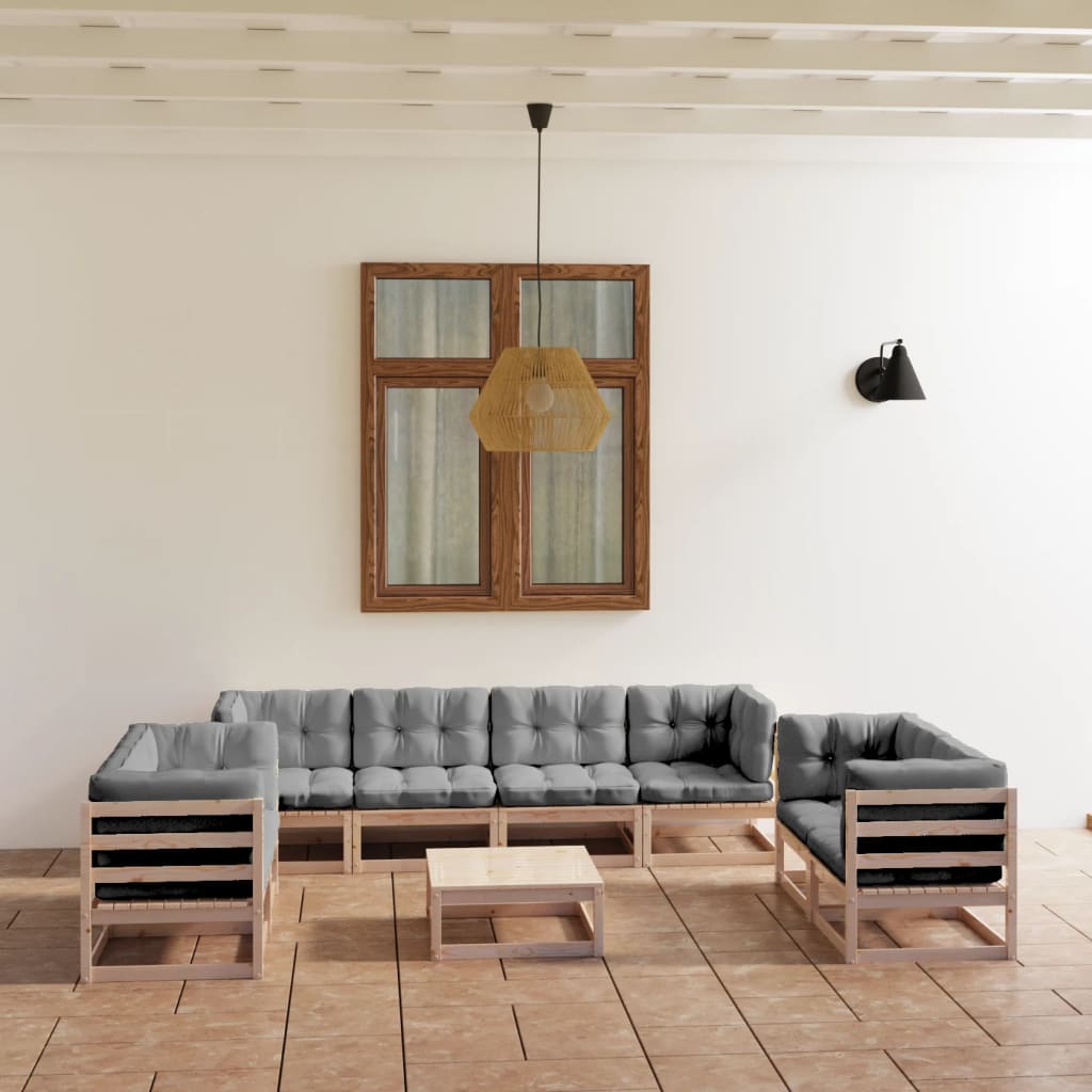 vidaXL 9-piece Lounge Set Solid Pine Wood