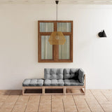 vidaXL 3-Piece Lounge Set Solid Pinewood