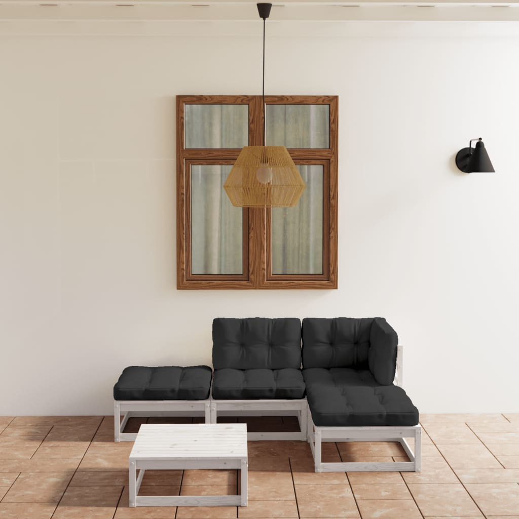 vidaXL 5-delige Loungeset massief grenenhout