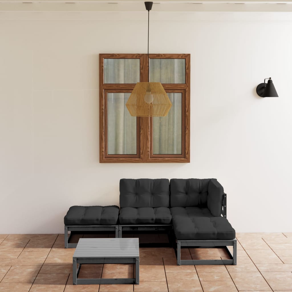 vidaXL 5-delige Loungeset massief grenenhout