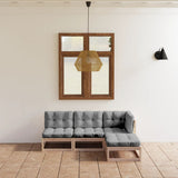 vidaXL 4-Piece Solid Pine Wood Lounge Set