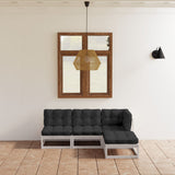 vidaXL 4-Piece Solid Pine Wood Lounge Set