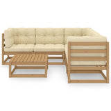 vidaXL 6-delige Loungeset met kussens massief grenenhout