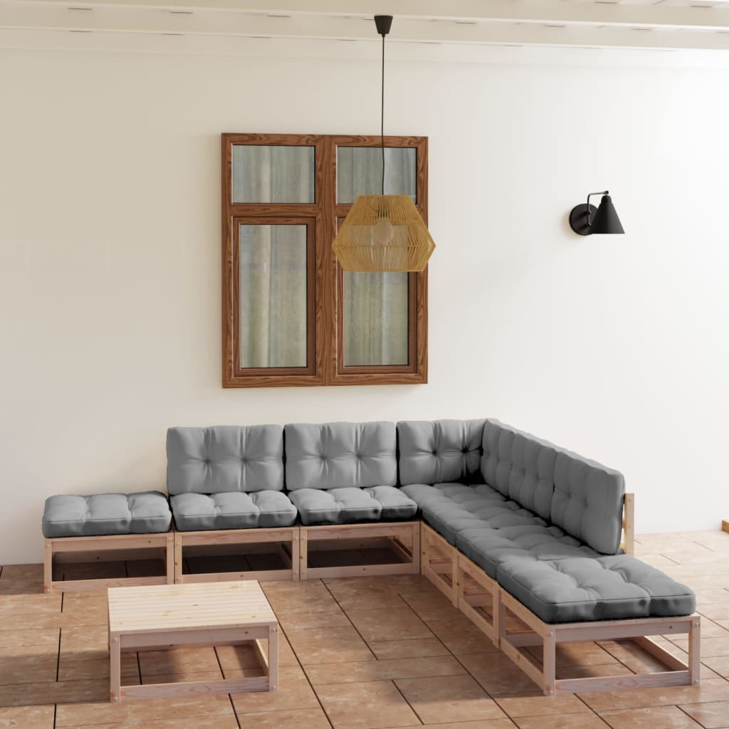 vidaXL 8-delige Loungeset massief grenenhout