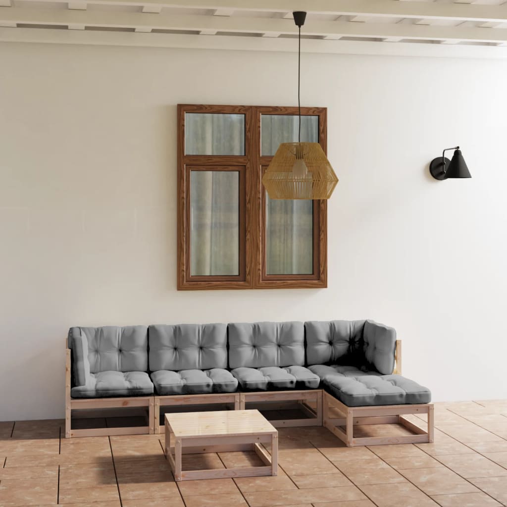 vidaXL 6-Piece Lounge Set Solid Pine Wood