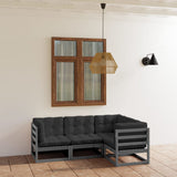vidaXL 4-Piece Solid Pine Wood Lounge Set