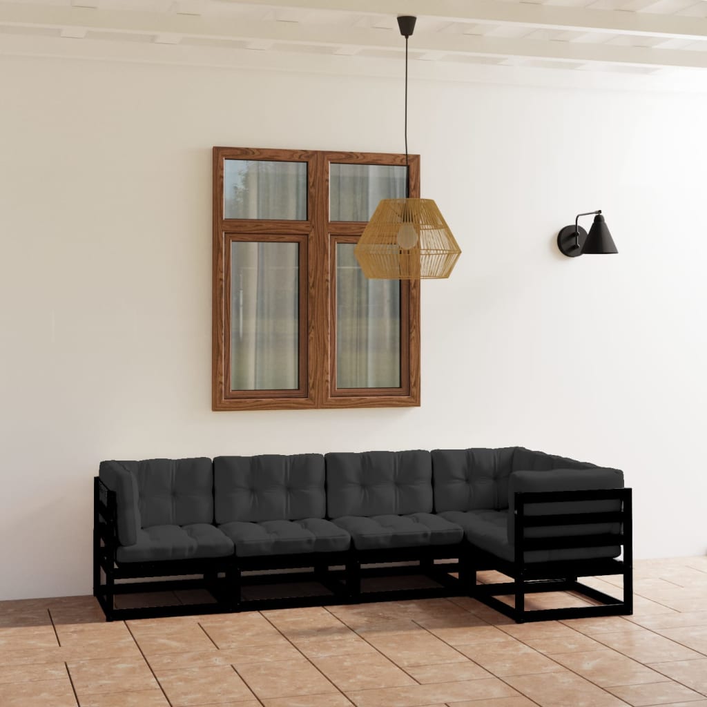 vidaXL 5-Piece Lounge Set Solid Pine Wood