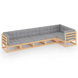 vidaXL 6-delige Loungeset massief grenenhout