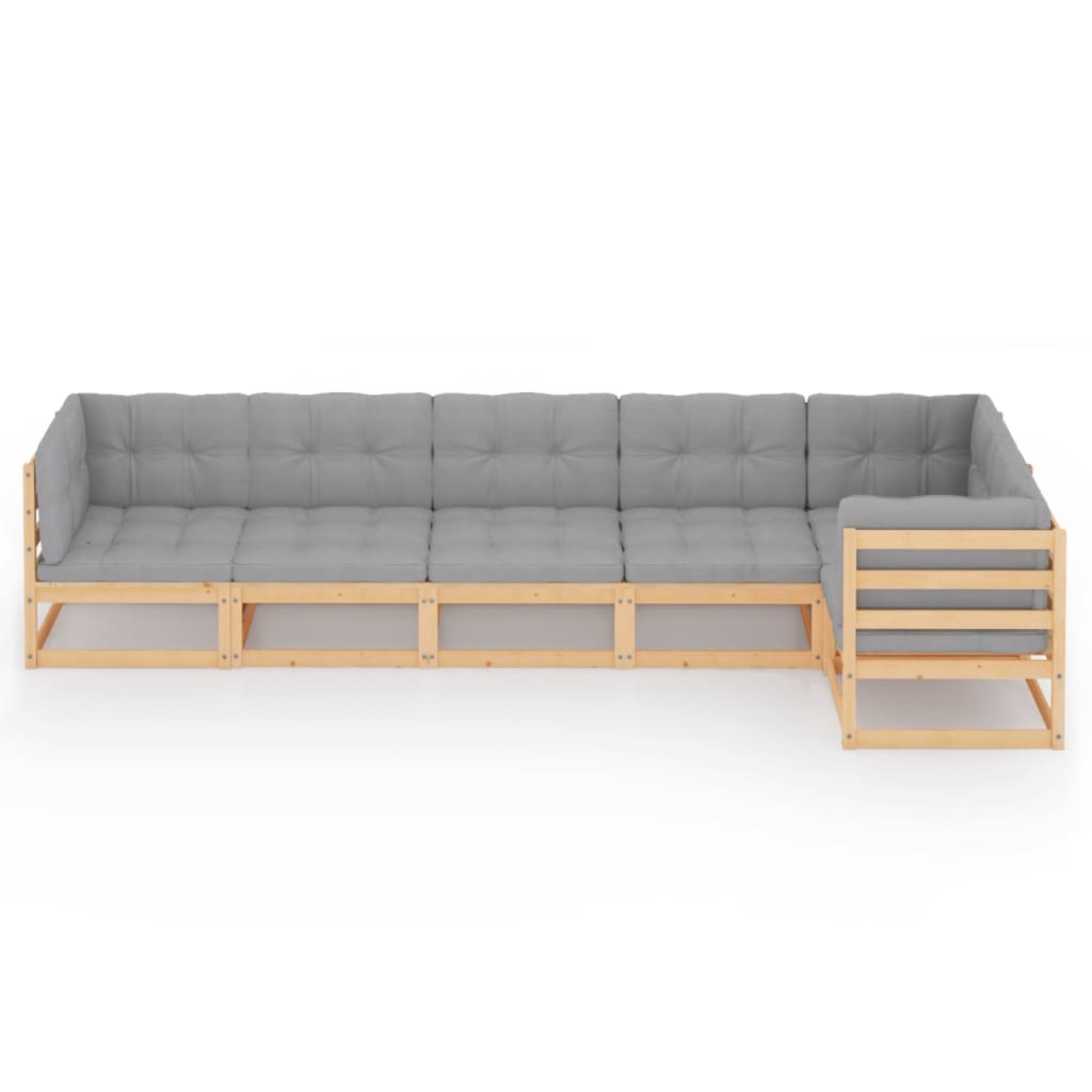 vidaXL 6-delige Loungeset massief grenenhout