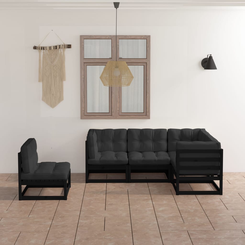 vidaXL 5-delige Loungeset massief grenenhout