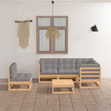 vidaXL 6-delige Loungeset massief grenenhout