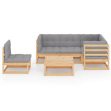 vidaXL 6-delige Loungeset massief grenenhout