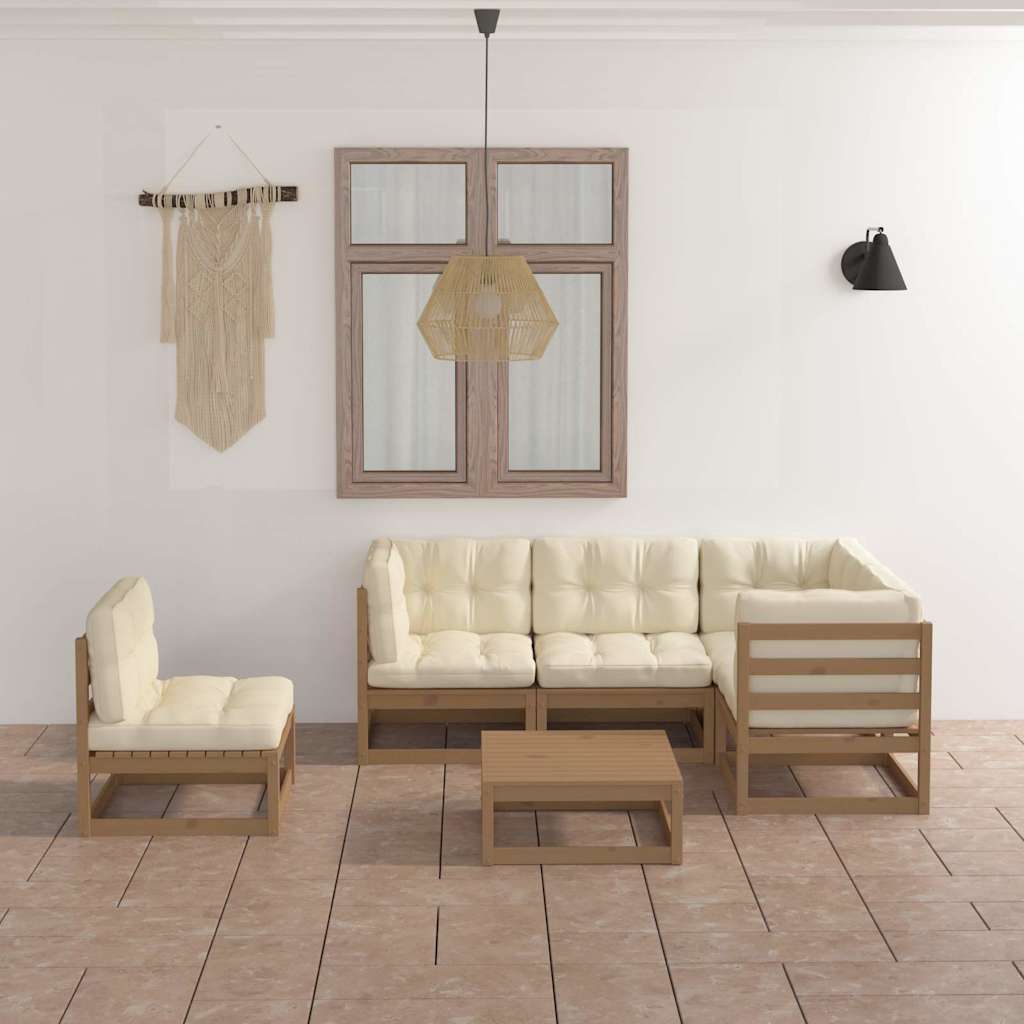 vidaXL 6-delige Loungeset massief grenenhout