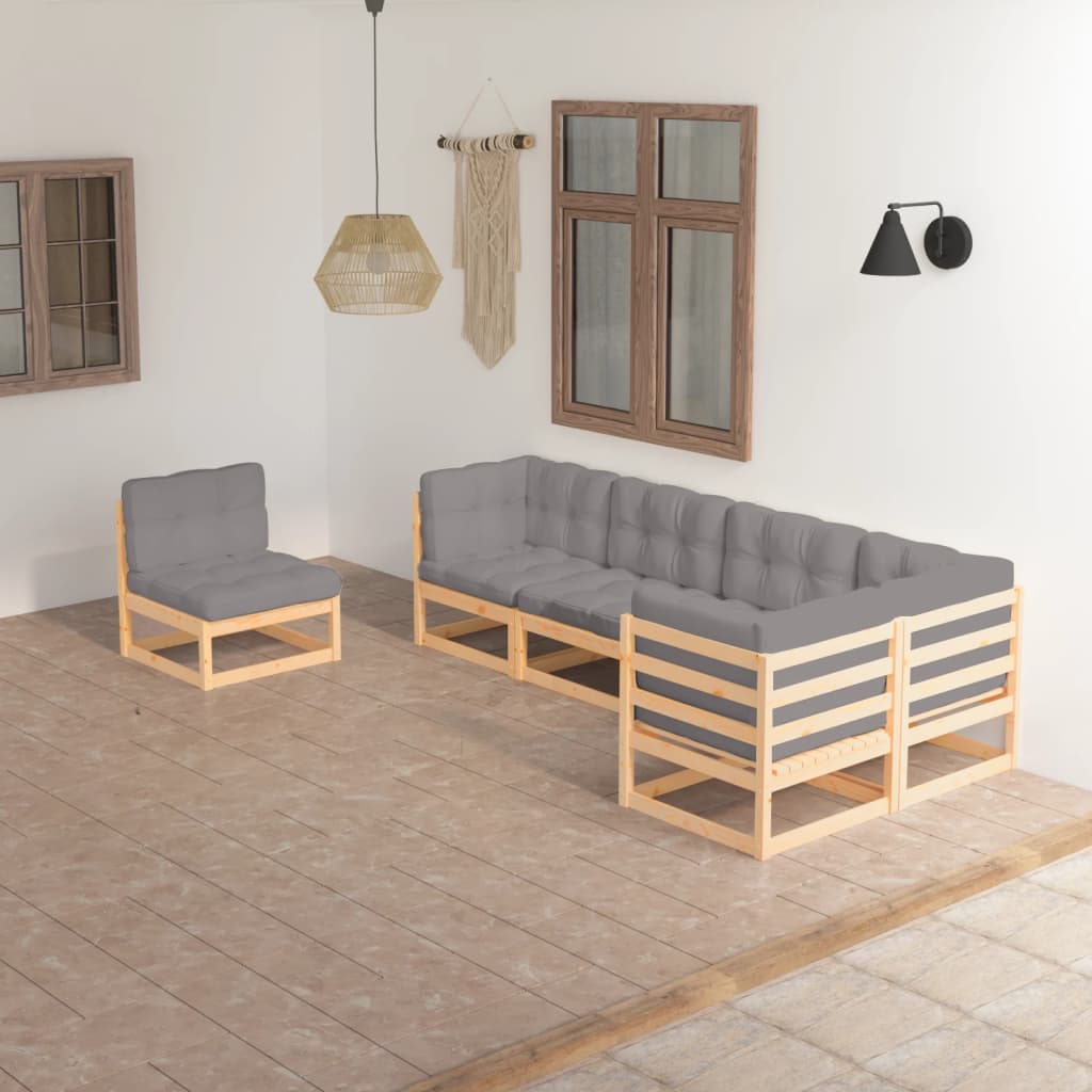 vidaXL 6-delige Loungeset massief grenenhout
