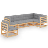 vidaXL 6-delige Loungeset massief grenenhout