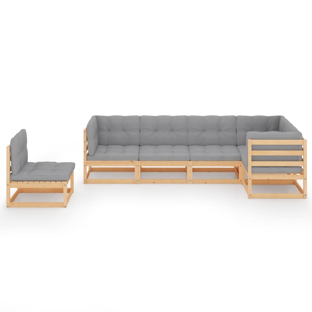 vidaXL 6-delige Loungeset massief grenenhout