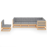 vidaXL 6-delige Loungeset massief grenenhout