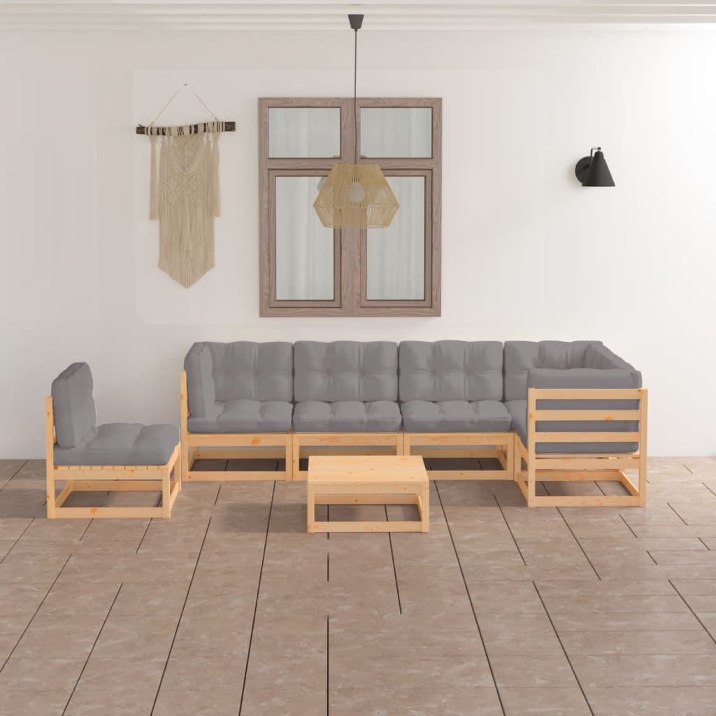 vidaXL 7-delige Loungeset massief grenenhout