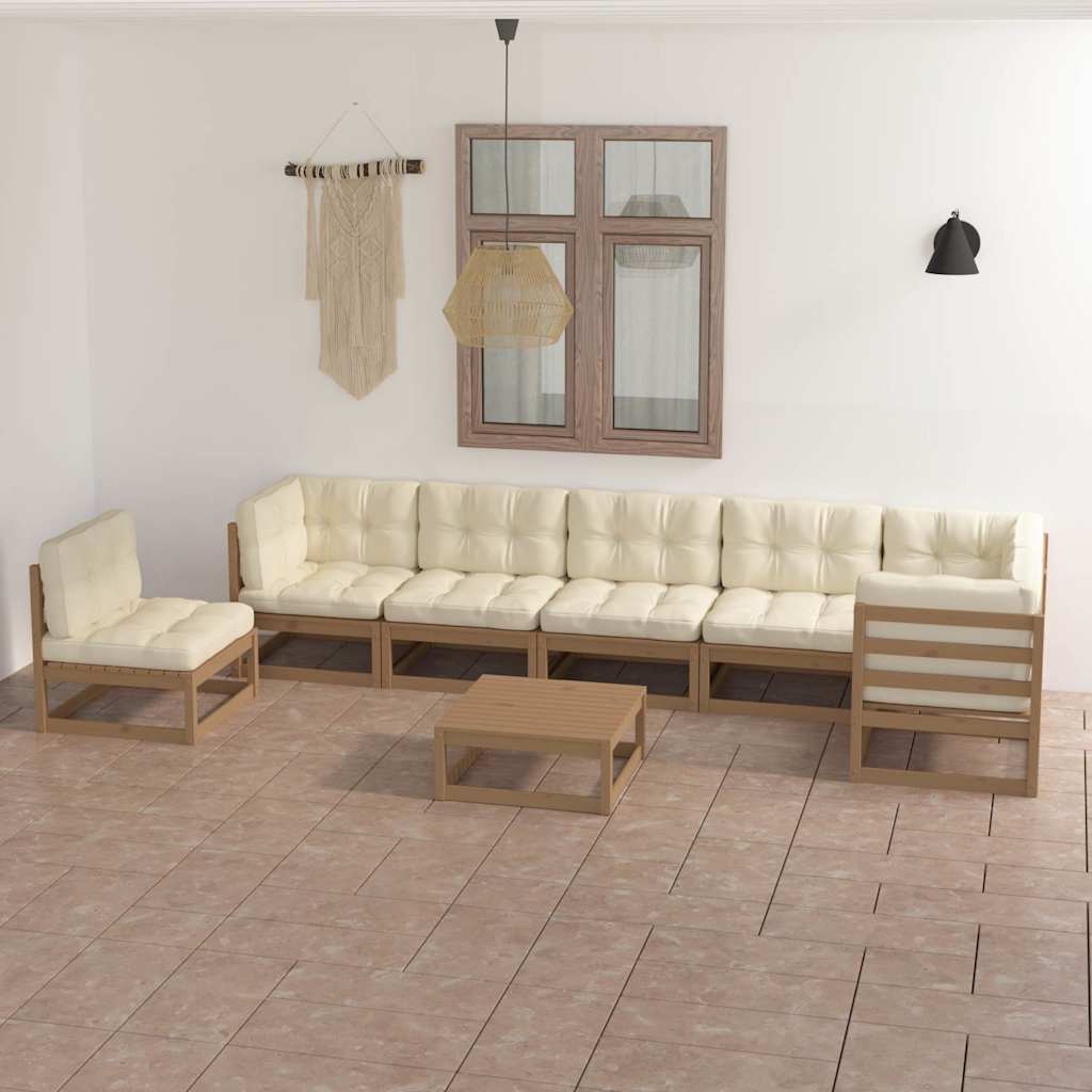 vidaXL 8-delige Loungeset massief grenenhout