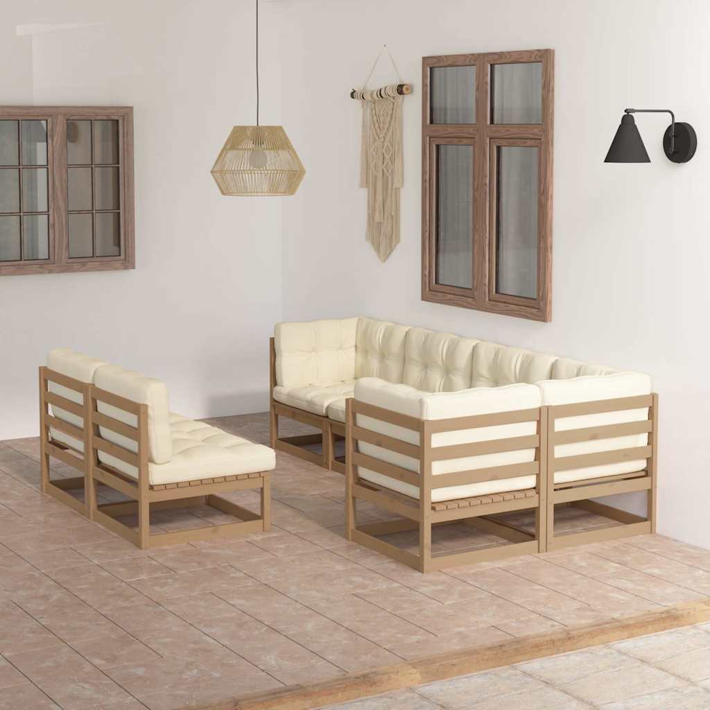vidaXL 7-Piece Lounge Set Solid Pine Wood