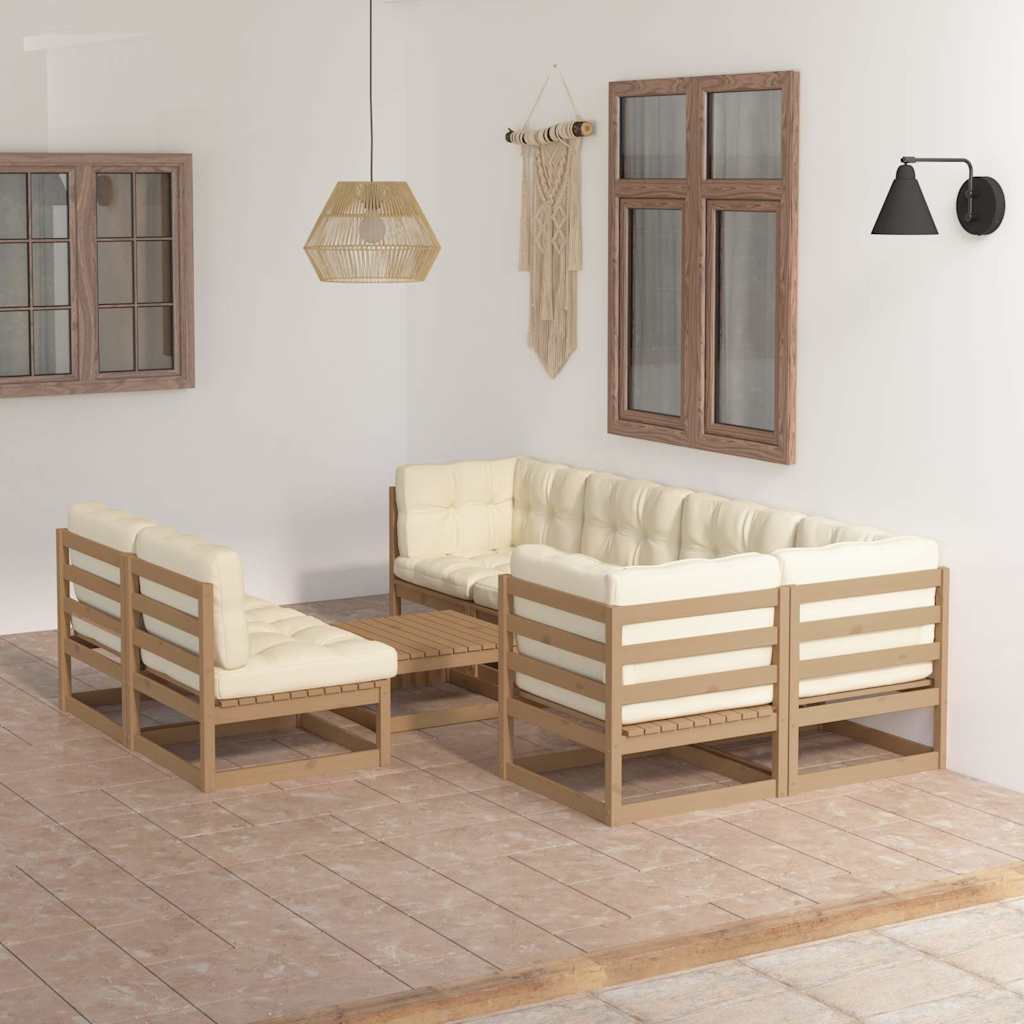vidaXL 8-delige Loungeset massief grenenhout