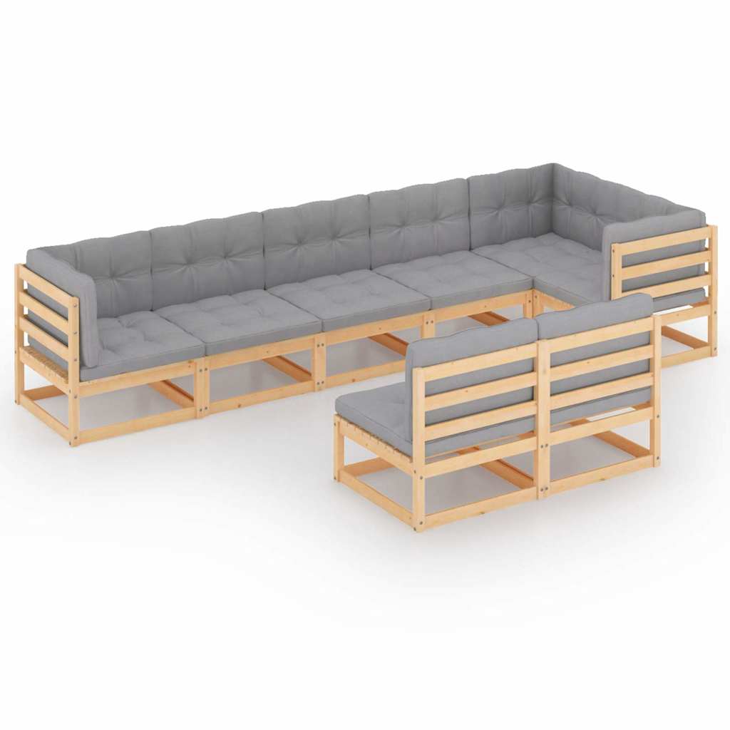 vidaXL 8-delige Loungeset massief grenenhout