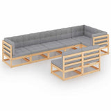 vidaXL 8-delige Loungeset massief grenenhout