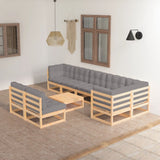 vidaXL 9-piece Lounge Set Solid Pinewood Honey Brown