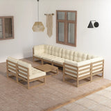 vidaXL 9-piece Lounge Set Solid Pinewood Honey Brown