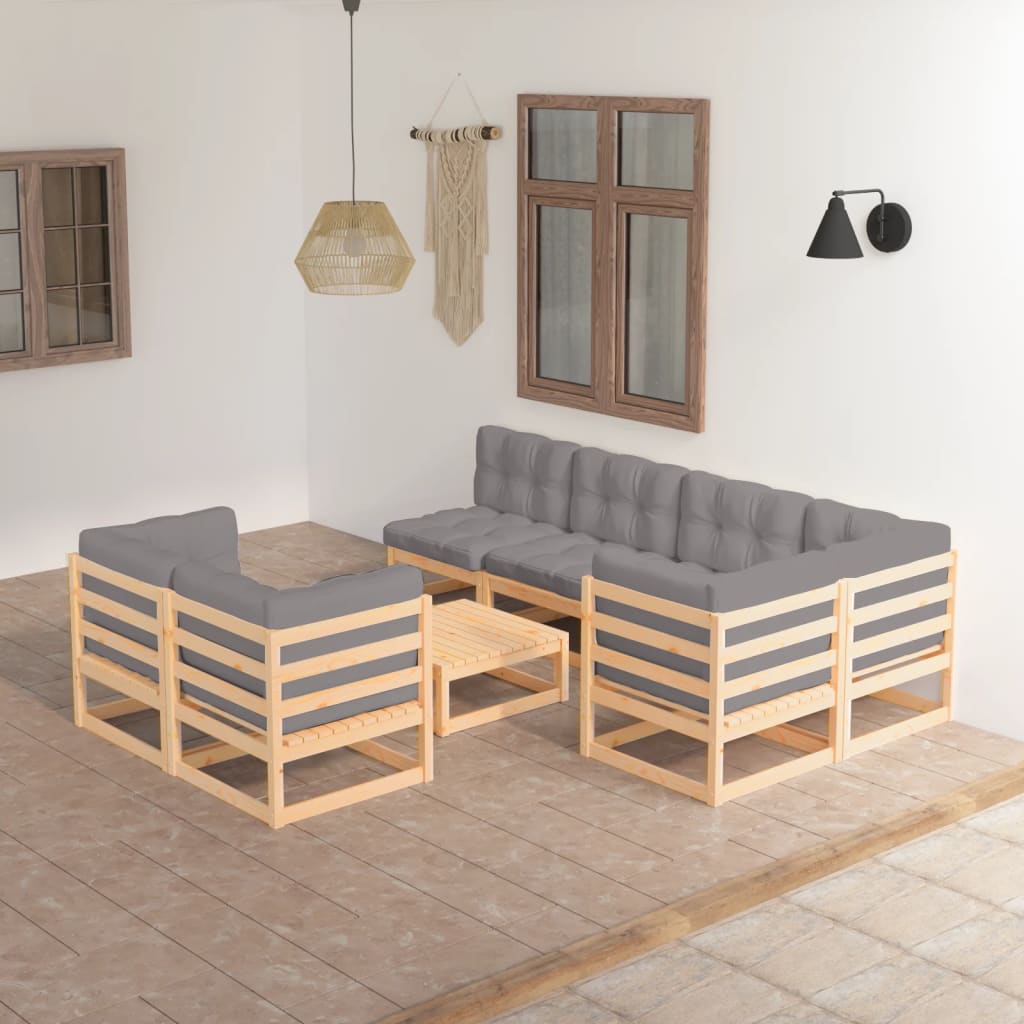 vidaXL 8-delige Loungeset massief grenenhout