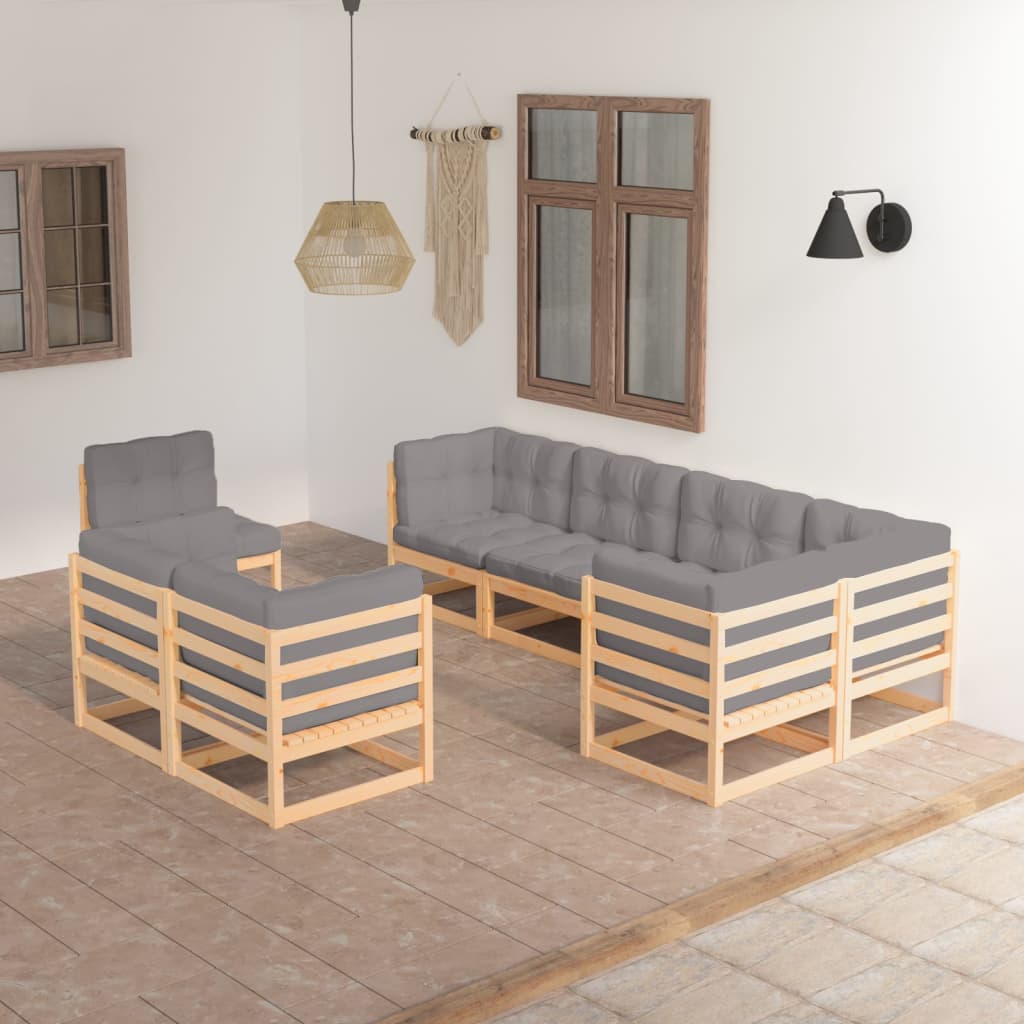 vidaXL 8-delige Loungeset massief grenenhout