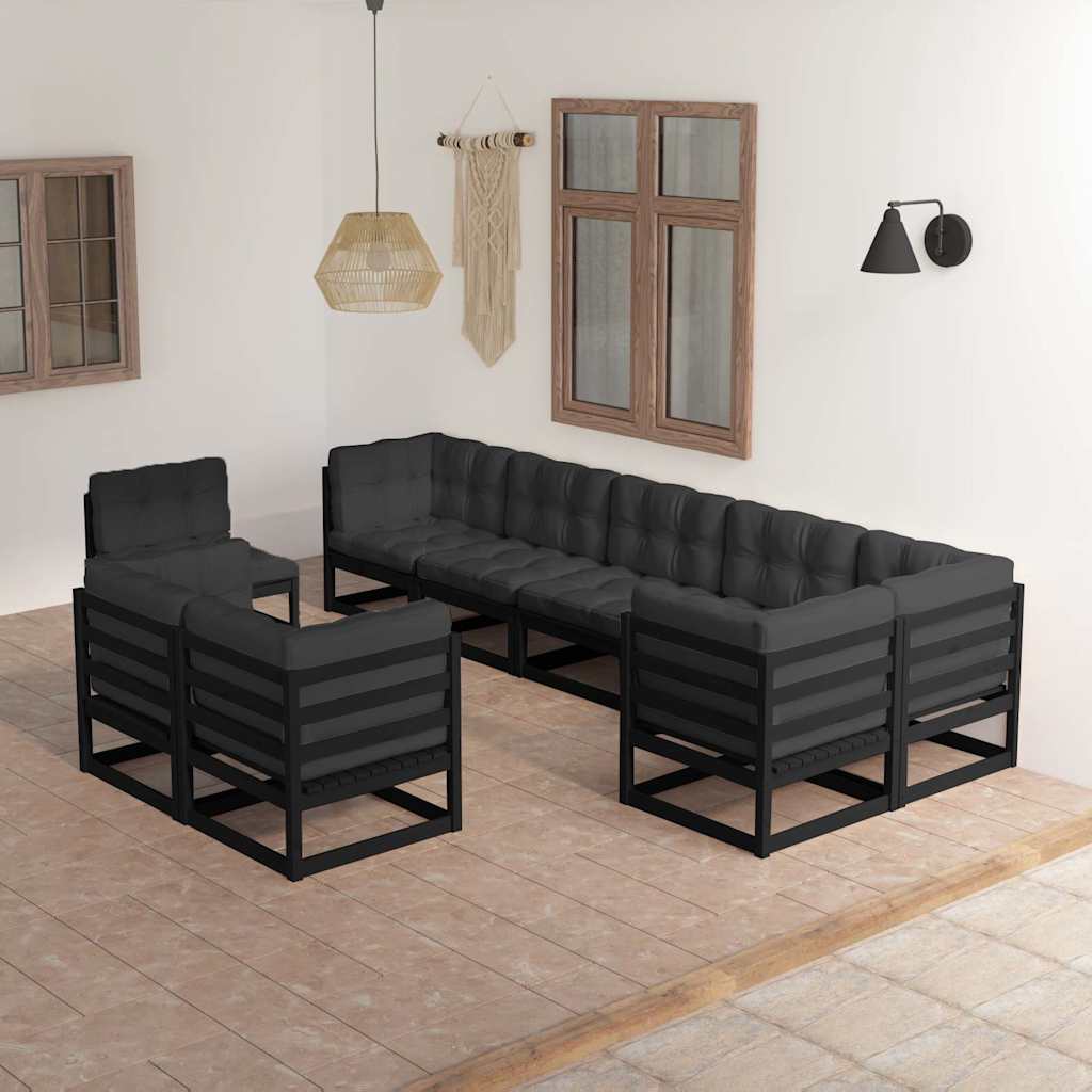 vidaXL 9-piece Lounge Set Solid Pine Wood