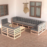 vidaXL 10-delige Loungeset massief grenenhout