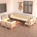 vidaXL 10-delige Loungeset massief grenenhout