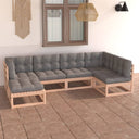 vidaXL 6-delige Loungeset massief grenenhout