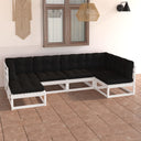 vidaXL 6-delige Loungeset massief grenenhout